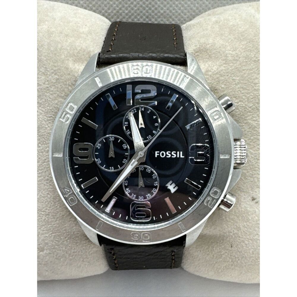 Fossil BQ2182 Men's Dark Brown Leather Analog Dial Quartz Wrist Watch AEA419
